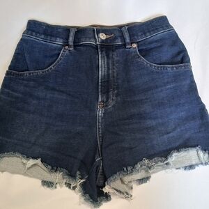 Express Dark Blue Cutt Off Jean Shorts